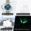OLEVS Luxuriöse Wasserdichte Quarz-Uhr Für Damen Datum Diamant Edelstahl Damen Armbanduhr Leuchtend Original Damenuhr