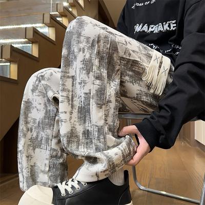 Mens Loose Straight Long Tie Dye Camo Casual Sweatpants