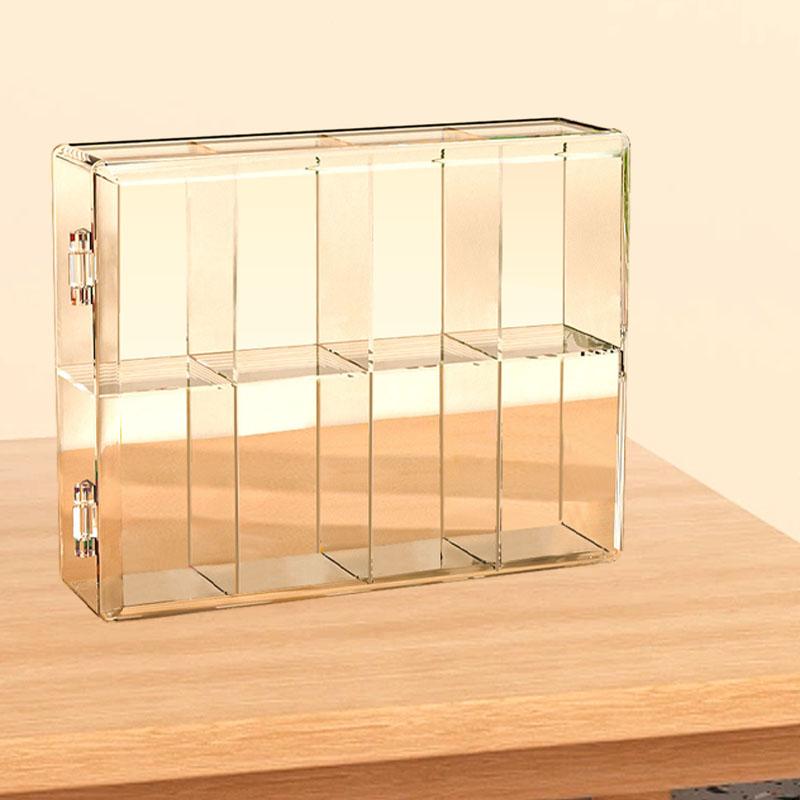 8 Grid Cartoon Anime Figure Display Storage Box 8 Compartment Transparent Anime Figure Display Case