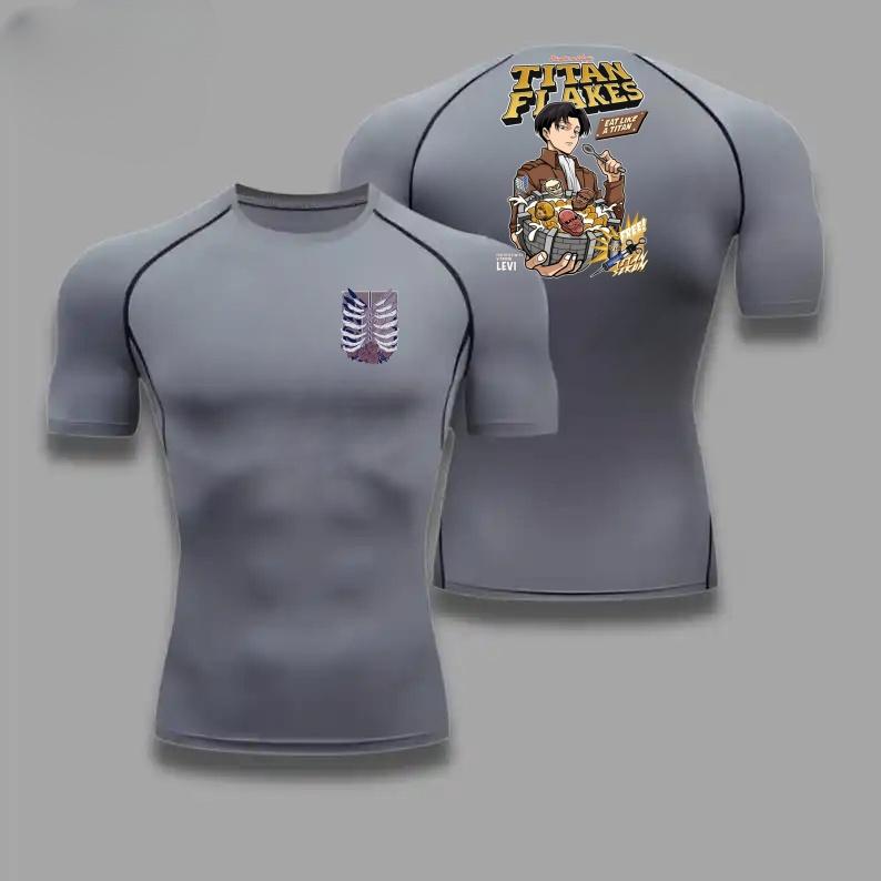 Men Compression T-Shirt Fitness Running Sports Quick-Dry Wings Freedom Breathable Short Sleeves Stretchy Fabric Summer Workouts