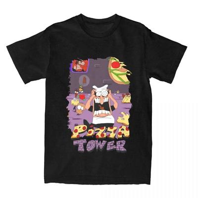 Pizza Tower T-Shirt Herren Damen Plus O-Ausschnitt Übergröße Streetwear Harajuku Täglich Lässig Vintage Unisex T-Shirts#Farbe