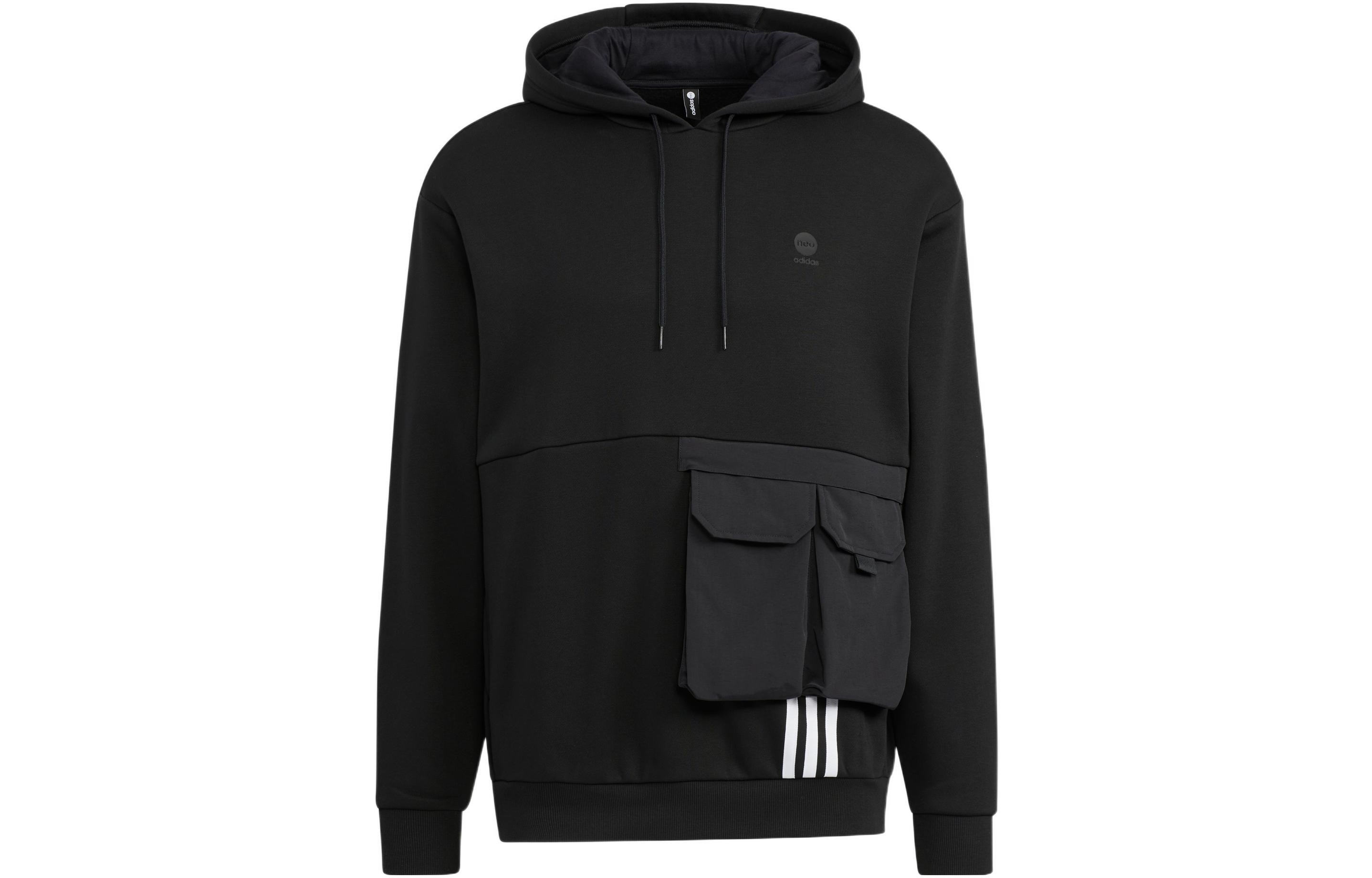 Adidas Neo Sweatshirts Unisex Black Hooded Moderate Regular HN2404 M