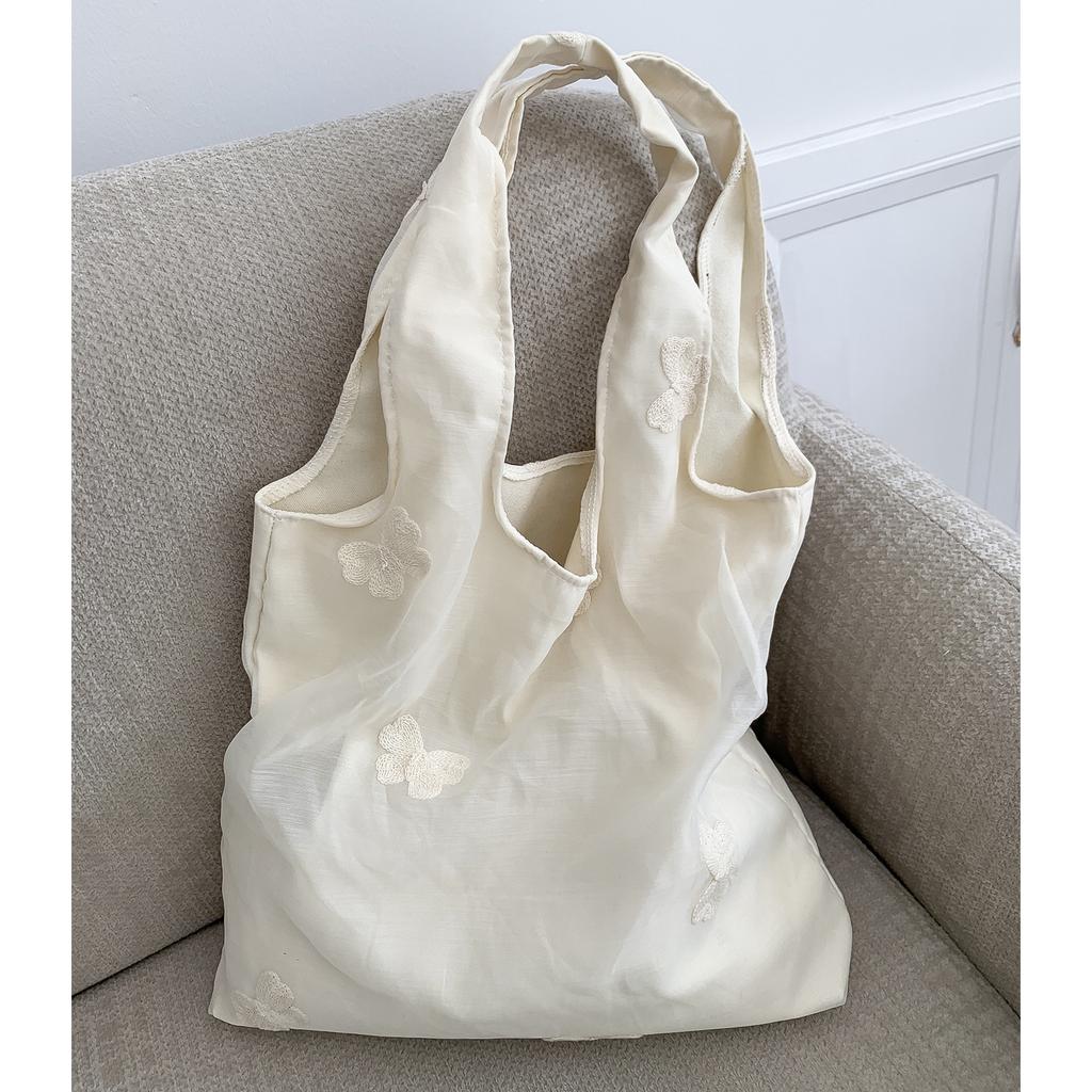Sweet Flower Ladies Vest Shoulder Bags Large Capacity Portable Women's Tote Shopping Bag Retro Floral Female Purse Handbags