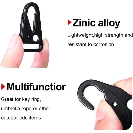 WILLBOND 12 Pieces Enlarged Mouth Clip Sling Clasp Olecranon Hook for Keychain Snap Hooks Outdoor Bag