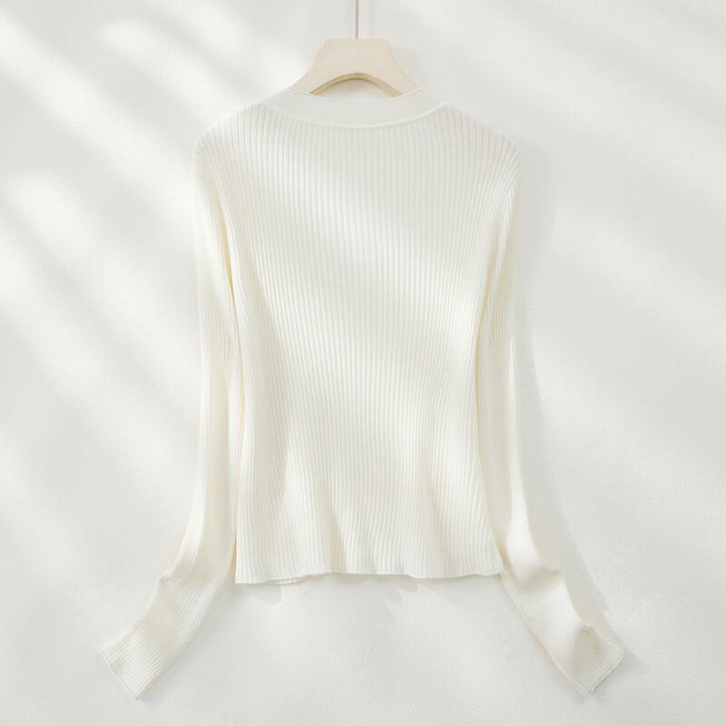 Women's 2026 New Wool Blend Round Neck Long Sleeve Knit Top