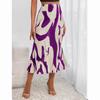 Gonna lunga plissettata con stampa grafica casual elegante da donna Moda Autunno Vita Alta Elastica Gonna Midi Geometrica Streetwear