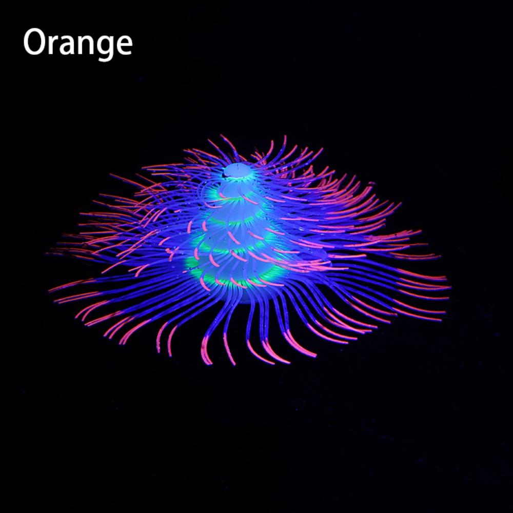 Silicone Imitation Coral Christmas Tree Shape Six Gorgeous Colors Fish Tank Fake Coral Decoration Accessory Fluorescent оранжевый