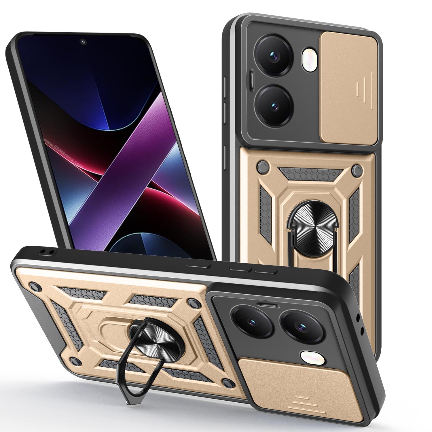 

AMORUS Kickstand Case for Xiaomi Redmi Turbo 4 5G/Poco X7 Pro 5G PC + TPU Phone Cover with Camera Lens Slider D
