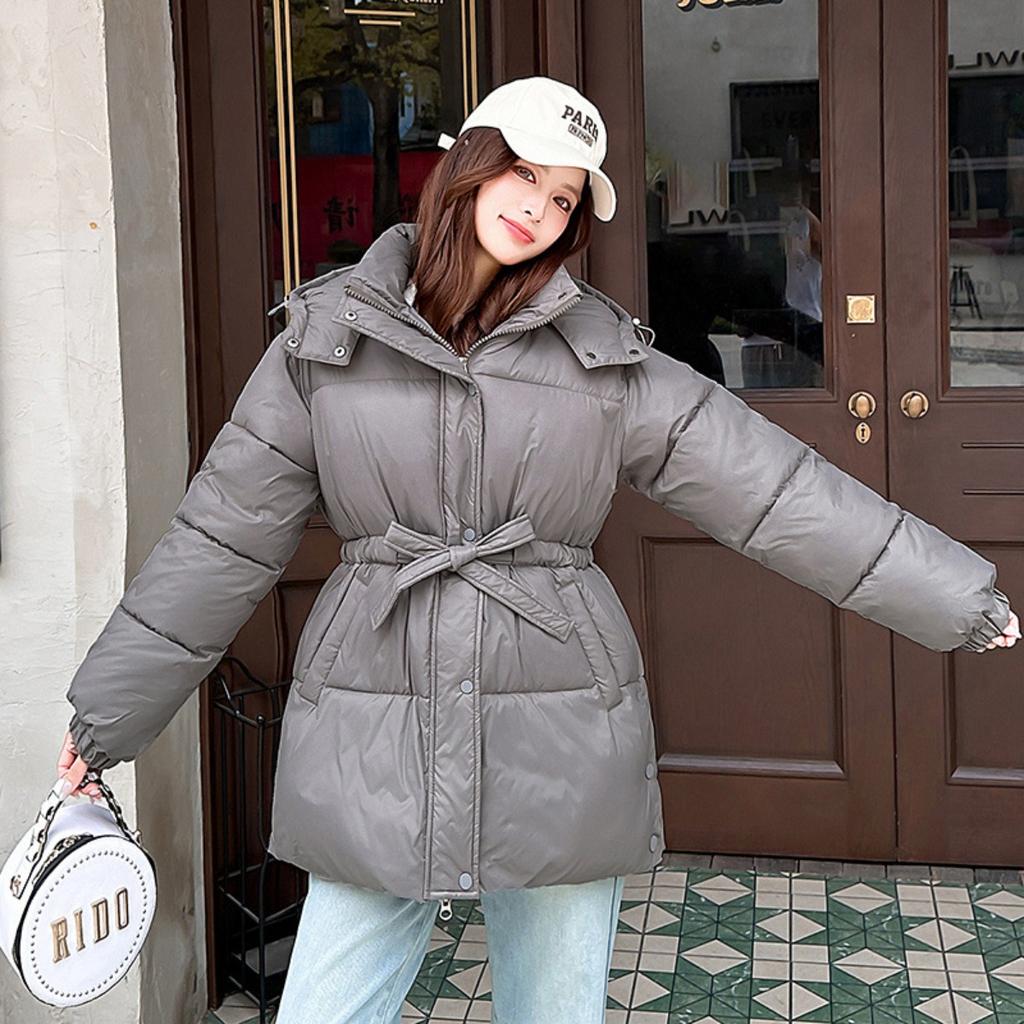 Winter New Mid-length Padded Parka, Korean Style Loose Thickened Waist-cinching Slimming Cotton Coat Jacket