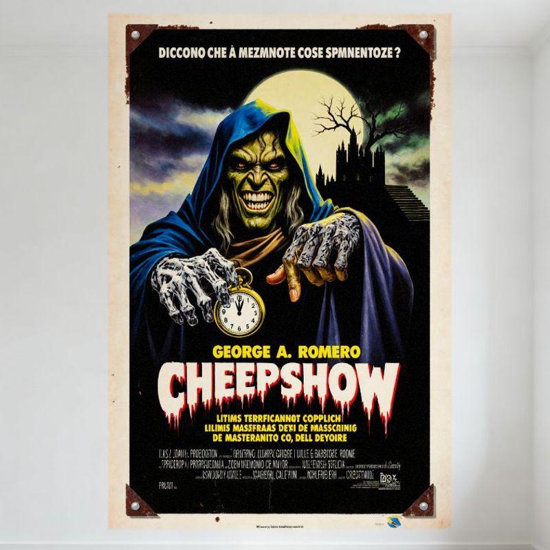 Vintage Creepshow Movie Poster Metal Tin Sign - George A. Romero Skeletal Monster Horror Decor for Home Bar Man Cave 20x30cm(7.8x11.8inch)