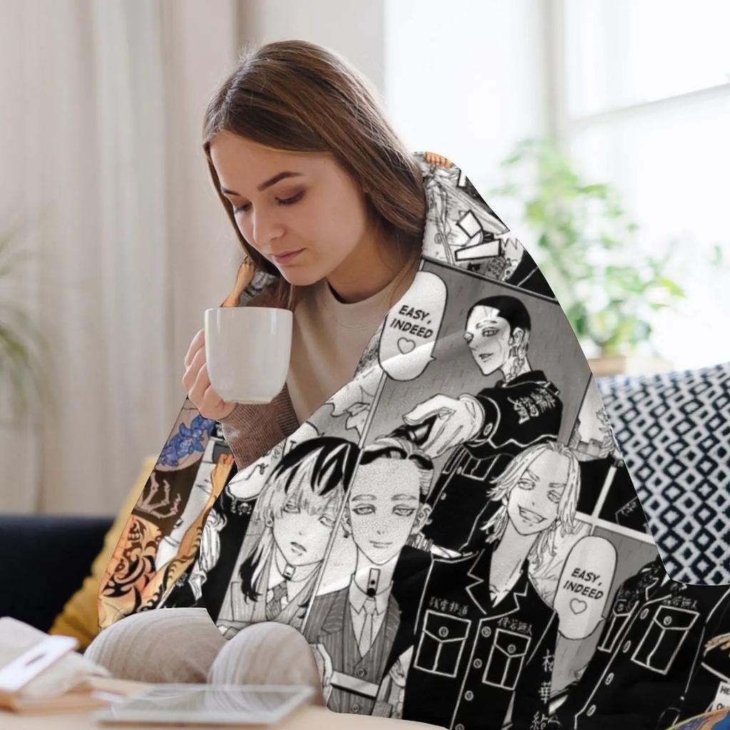 Haitani Brüder (Rindou & Ran) Manga Collage TR Wohndecke Thermals für Reisen Flanell Sofas Sommerbettwäsche Decken