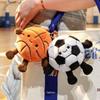 Sportball Plüsch Schlüsselanhänger – Fußball, Tennis, Baseball, Basketball & Rugby Rucksackanhänger für männliche Schüler