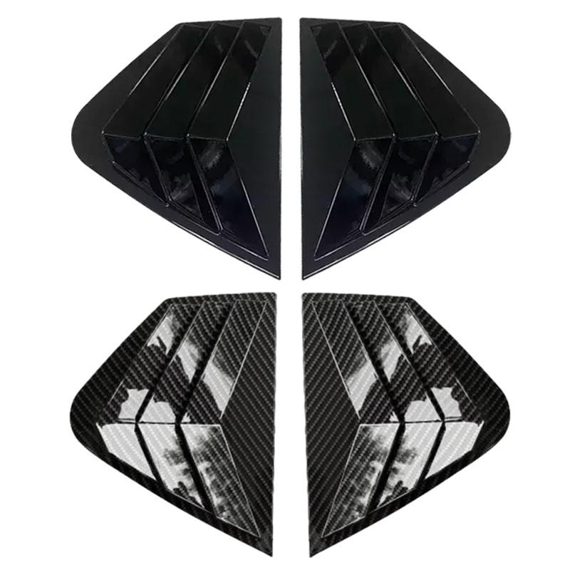 For Kia Optima K5 2011-2015 Rear Side Window Louvers Air Vent Scoop Shades Cover Trim Glossy Black/ Carbon Fiber Black
