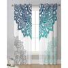 Mandala Farbverlauf Bohemian Blume Transluzente Vorhänge ideal für Wohnzimmerdekoration Fensteröffnung Vorhang Küchenbereich Tüll Voile Organza Vorhänge