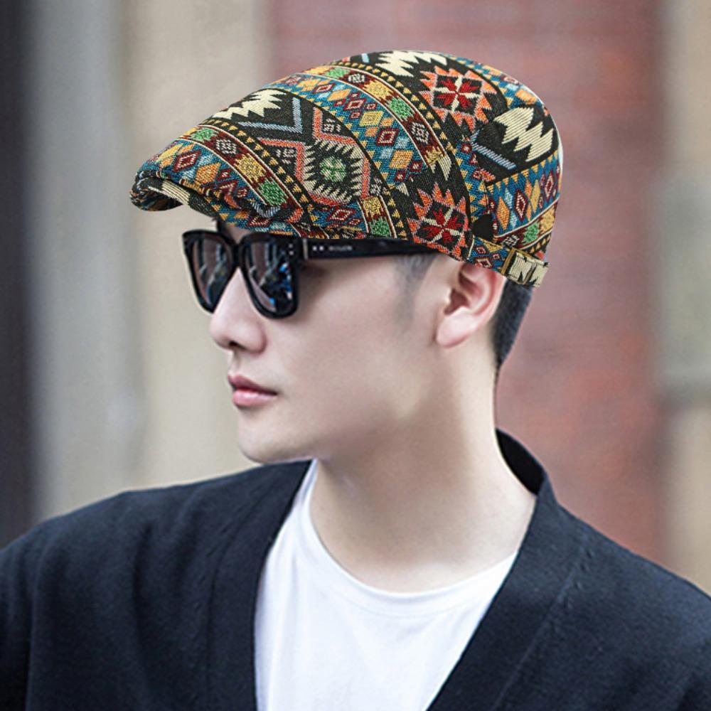 Painter Ethnic Style Berets Hat Adjustable Newsboy Flat Cap Fashion Retro Newsboy Caps  Male Female