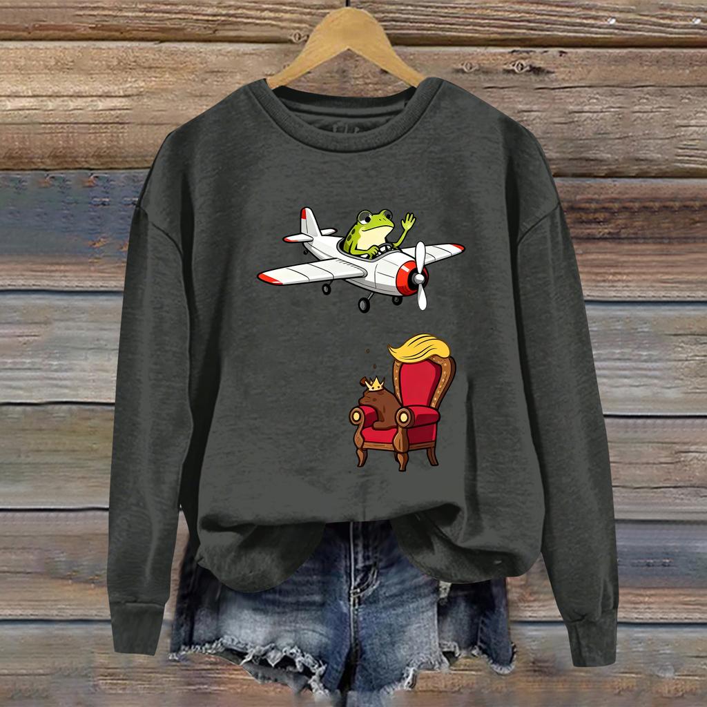 Women's Fashion Daily Versatile Casual Sweatshirts Long Sleeve Round Neck Top Sweatshirts