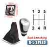 For Ford Focus MK2 2005-2012 Gear Shift Knob & Dust Boot 5/6 Speed Replacement Shifter Cover Black Red Stitching