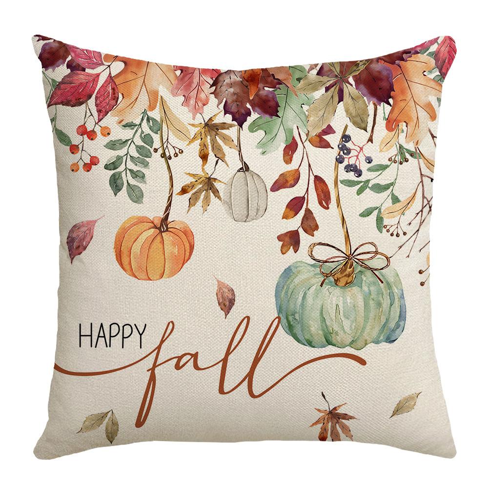 

Thanksgiving Atmosphere Letter Series Pillow Case Home Decoration Cushion Cushion Illustration Letter Printing Color Matching Design 45 * 45Cm (without core)