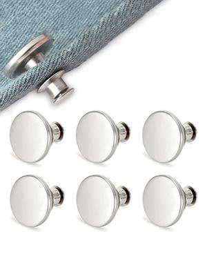 6Pcs-Jeans Waist Buttons Nail Free Adjustable Waist Extenders Buttons Detachable Clothing Pants Waist Buckle
