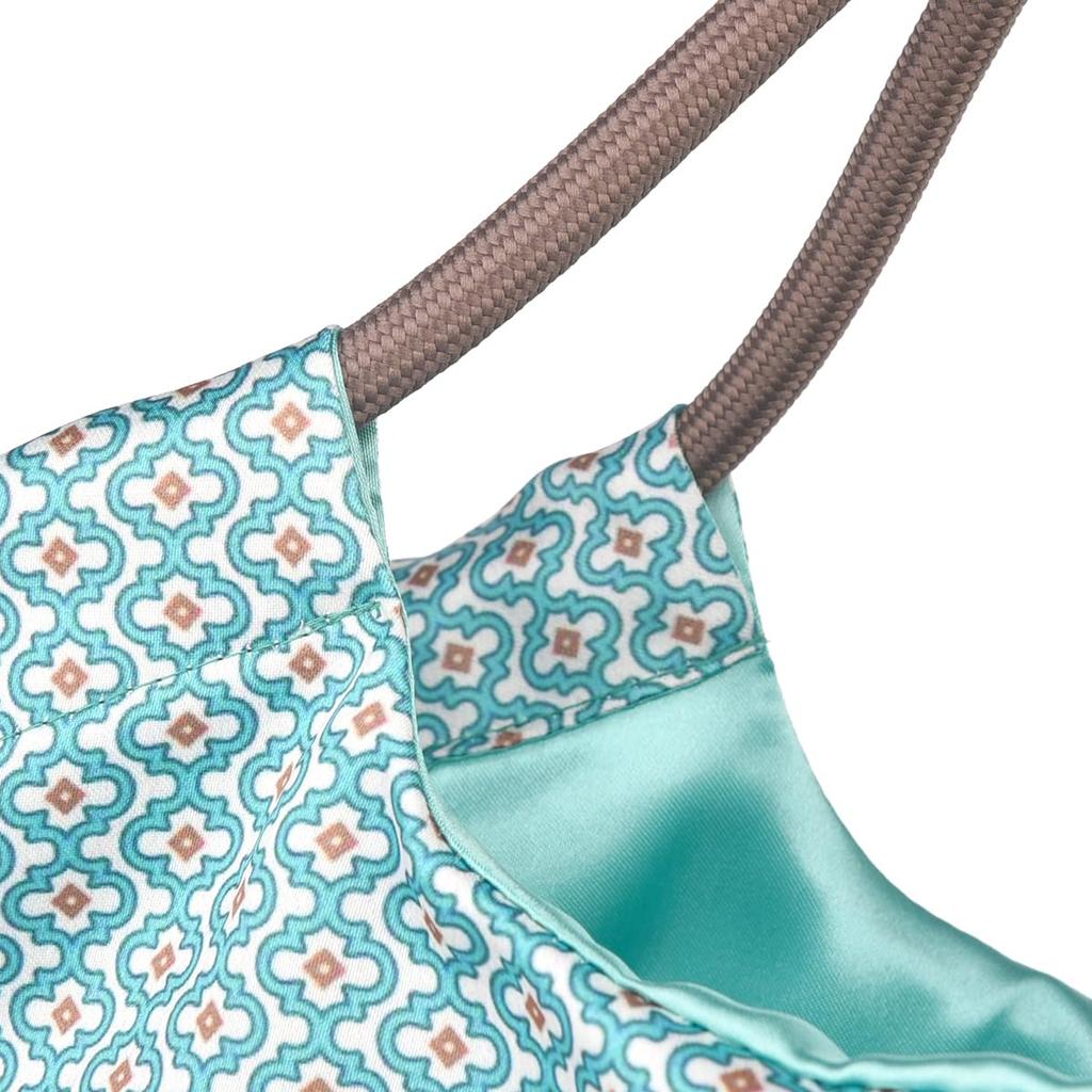 Kusguru Japan Salon Suzurando Satin Print Paracord Tasche, Damen, 258058, Blau