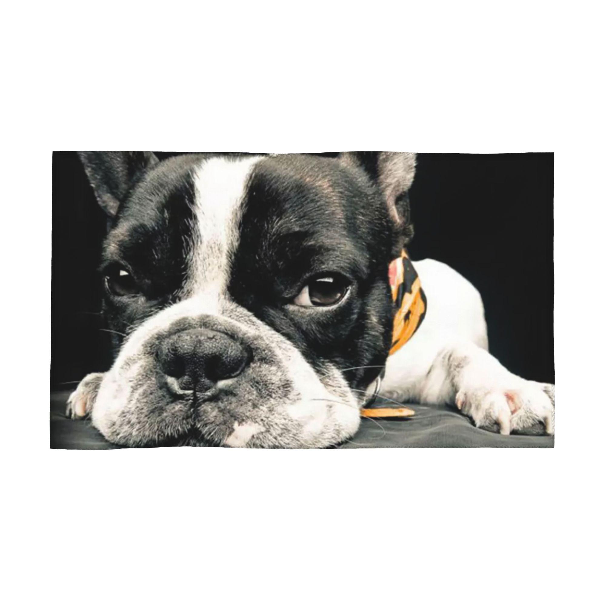 

Black Boston Terrier Soft Face Towel Quick Dry Pool Bath Cotton Towels Absorbent Quick W40*H60(CM)