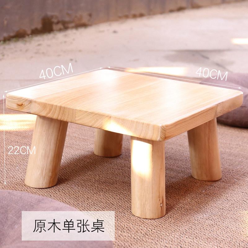 Japanischer gebrannter Tongmu-Holz Niedriger Tisch, Massivholz Tatami Teetisch, Kompakter Balkon Kaffeetisch für Heim-Fensterbank, Rustikal