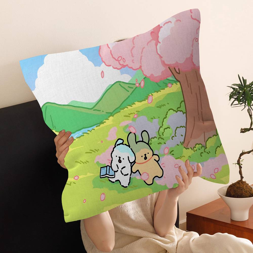 Simple-line Small Dog Personalized Pillow Dust Cover Bedroom Kids Party Decoration Pillowcase Birthday Children Gift