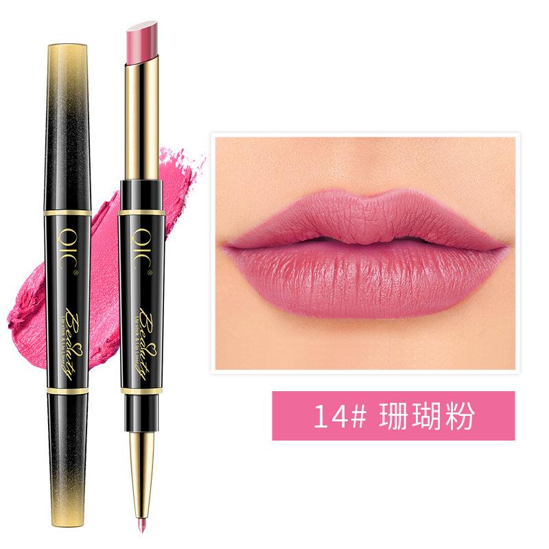 Lipstick, Lip Liner, Double-Ended Two-In-One Live Broadcast, Recommended Makeup, Rotating Lip Liner, Hook Line Drawing Lipstick