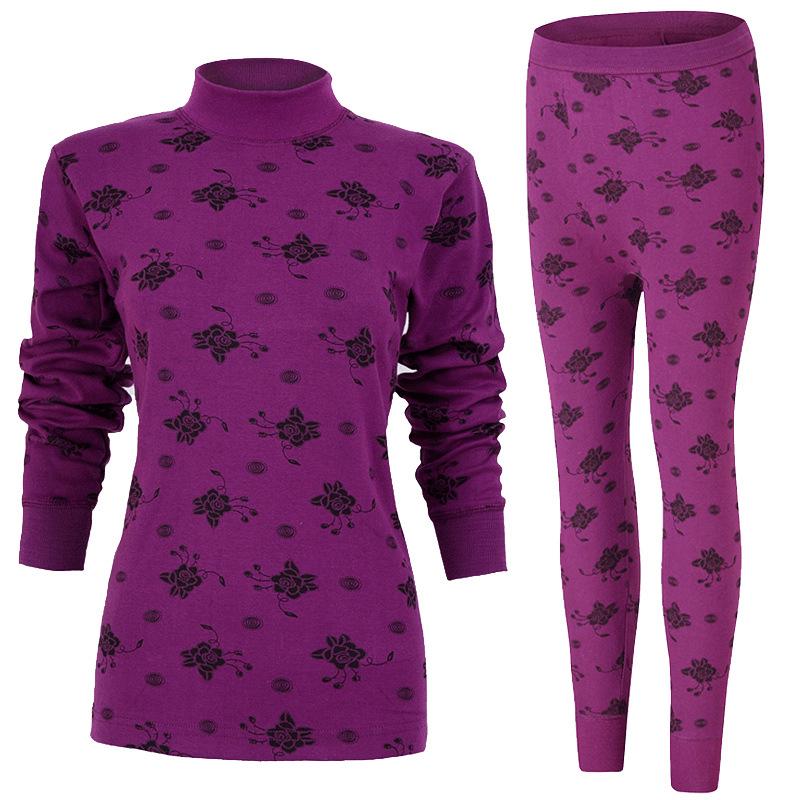 Women's Pure Cotton Thermal Underwear Set for Middle-Aged and Elderly - Thin, Large Size Autumn Attire