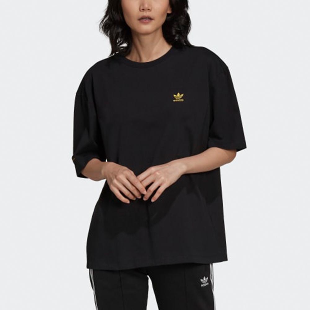 Women's T-Shirt Adidas Originals Drop Shoulder Sleeve T Shirt Women's Black