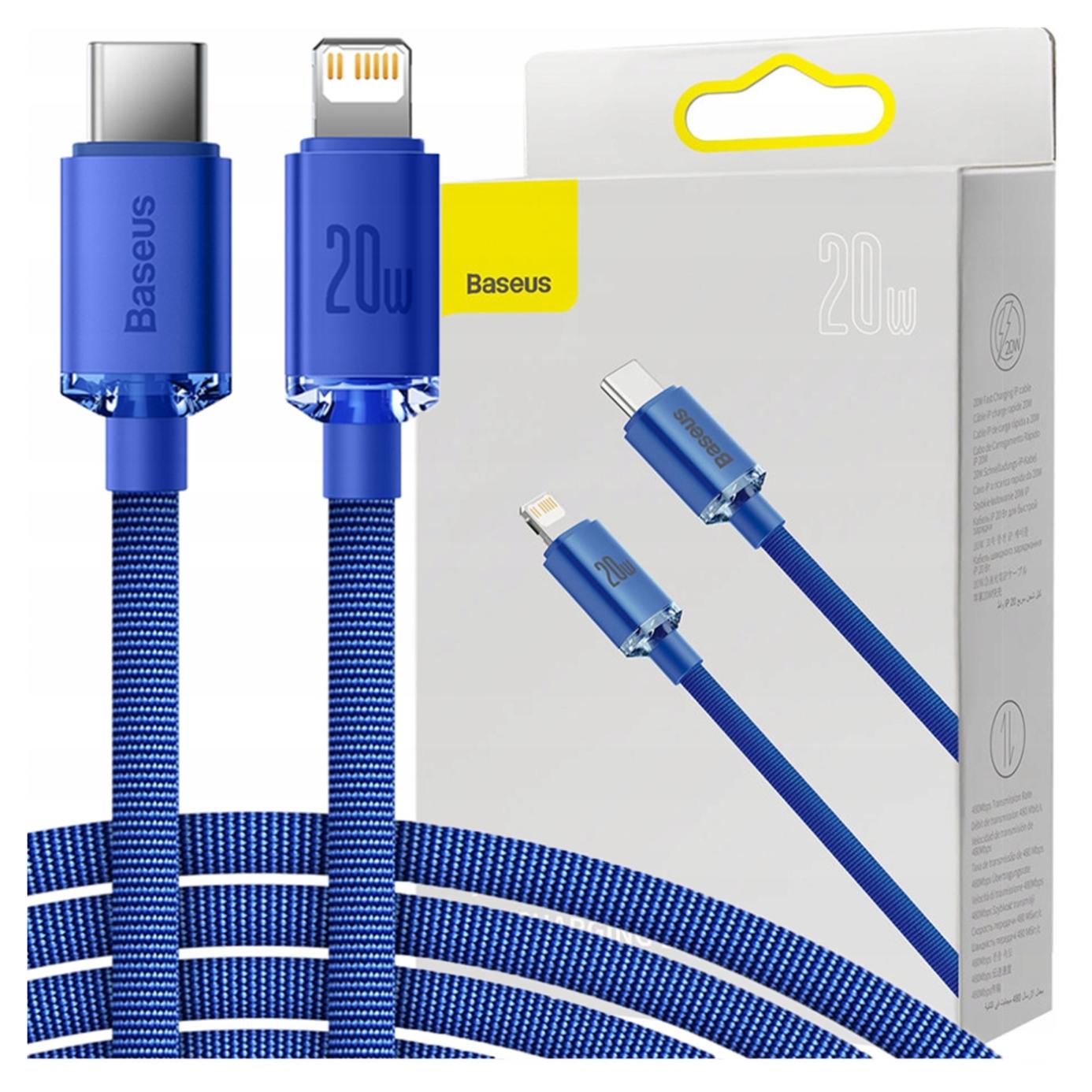 Oem Blau Baseus Crystal Shine Series Kabel Usb-Kabel Für Schnelles Aufladen Und Datenübertragung Usb Typ C - Lightning 20W 2M (Cajy000303) - Bild 6
