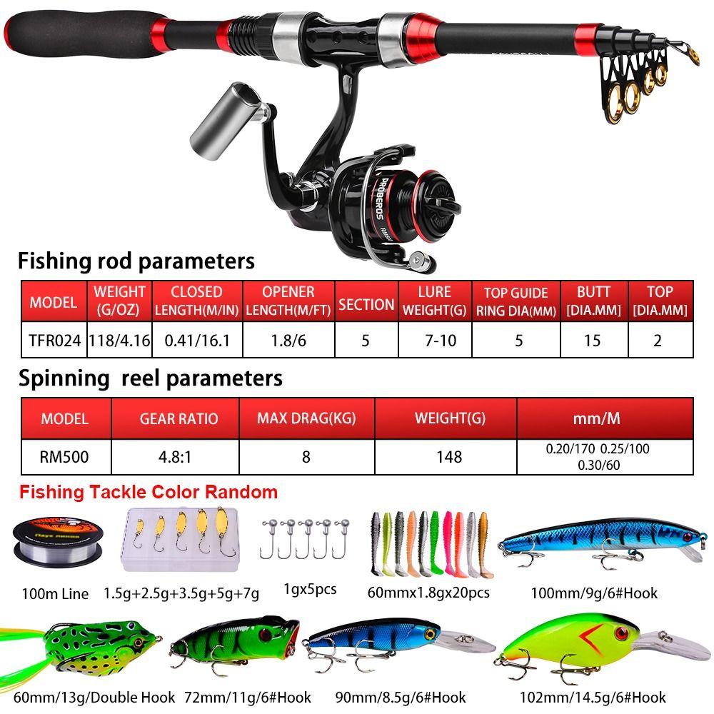 Hooks Fishing Line Fishing Reel Telescopic Fishing Rod Fishing Full Kits Fishing Tackle Kits