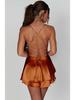 Summer Sexy Slimming Backless Spaghetti Strap Dress Skort - European & American Style