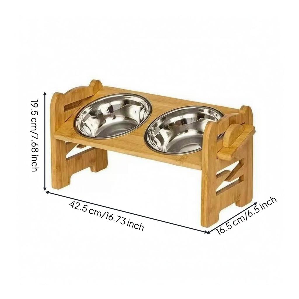 Elevated Pet Feeder with Stainless-Steel Bowls Sturdy for Dogs, Pets