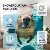 Funny Underwater Capybara Shower Curtain, Cute Animal Swimming Art, Bubbles & Blue Ocean Aesthetic Bathroom Decor