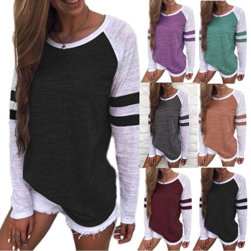 Versatile Women's Casual T-shirt Long Sleeve Striped Fashion Blouse Tops Shirt Plus Size Ideal For Everyday Wear And Special Occasions