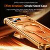 Oatsbasf Simple Design Phone Case for IPhone 17 Pro Max 17 Pro Metal Phone Cover W/ 360° Kickstand Anti-Drop Protection Bumper