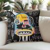 Graffiti - Style Abstract Square Jacquard Pillow Cover for Sofa Office Waist Cushion Cover Home Decorative Pillowcase