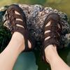 Fashion Hot Sale Summer Men Sandals Outdoor Non-slip Beach Sandals Handmade Split Leather Men Fashion Non-slip Hollow Out Sneakers Shoes