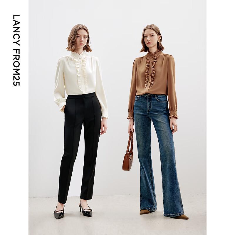Women's Retro Palace Style Round Neck Blouse