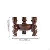 Carved Tabletop Bowl Figures ThreeLegged Pedestal WoodLike Finish for Display Ornament,