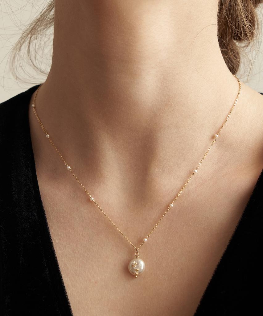 Tatiana [14K Gold Filled] Mignon Pearl Point Necklace_Nz1141