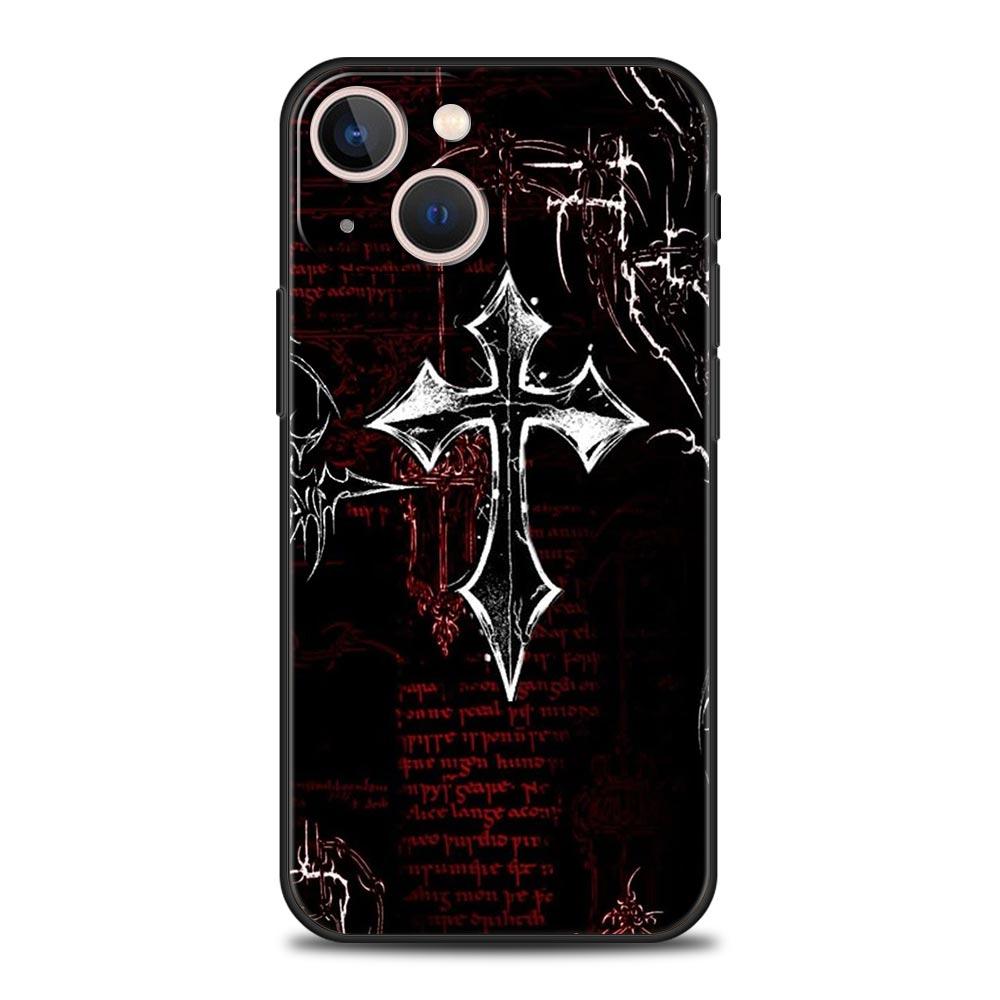 

Cross Pattern Element Design Phone Case Cover for iPhone 17 16 15 14 13 12 11 Pro Max 17 Air Plus Shockproof Soft TPU Shell Bags iPhone 11Pro Max