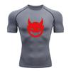 Men's Compression Fitness Athletic T-Shirt, Red Demon Devil