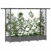 Raised Garden Bed with Trellis and Roof Light Gray 203 X 40 X 121 Cm PP