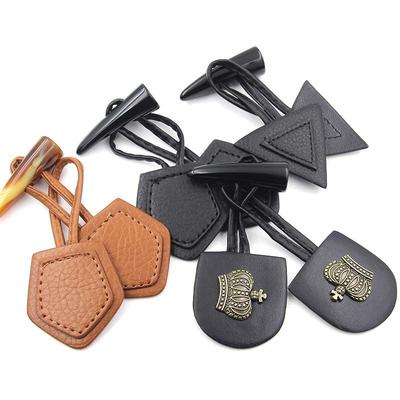 5pcs Coat Buttons, Korean Version Fashion With Leather Pair Buttons, Metal Horn Buttons, Croissant Buttons, Coat Buttons, Trench Coat Sweater Buttons