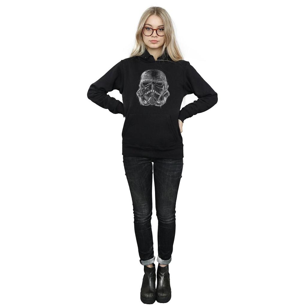 STAR WARS Womens/Ladies Stormtrooper Scribble Helmet Hoodie