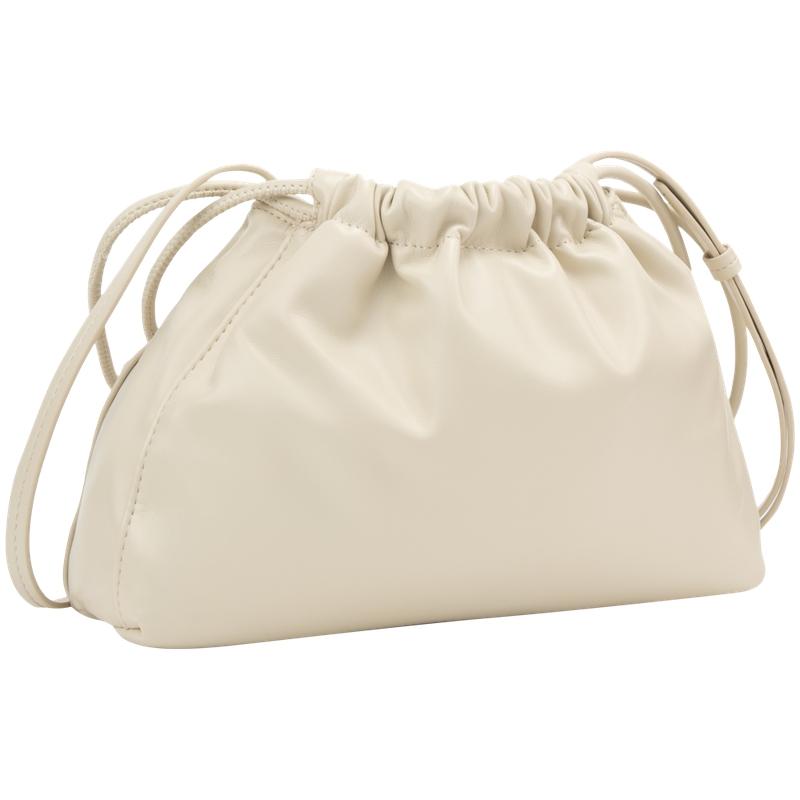 Calvin Klein Fashion Elegant Minimalist Textured Letter Drawstring Cloud Bag Shoulder Bag Medium Women bags Khaki Beige 4K3060G-PD7