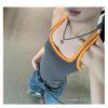Summer Women's New YK Millennial Retro Spice Girl Tight Short Contrasting Square Collar I-shaped Sling Vest Top