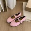 Spring Color~ 2025 New Daily Versatile Flat Shoes Round Head One-Word Band Ballet Mary Jane Shoes Women